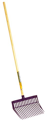 Little Giant® DuraFork Pitch Fork | Manure Fork | Polycarbonate Stable Fork with Angled Tines | Purple