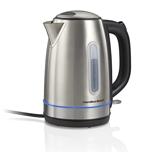 Hamilton Beach Electric Tea Kettle,  Auto-Shutoff and Boil-Dry Protection, Stainless Steel