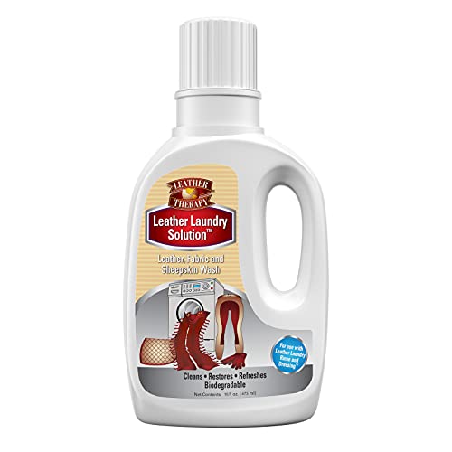 Leather Therapy Laundry Solution, Gentle Machine Wash Detergent Alternative for Leather, Natural Fleece & Sheepskin, 16oz