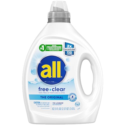 Liquid Laundry Detergent, Free Clear for Sensitive Skin, Unscented 110 Loads