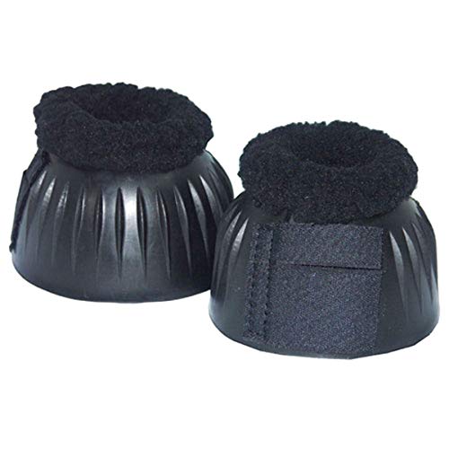 Boot Bell w/Fleece Top, Hook & Loop Large, Black, Large