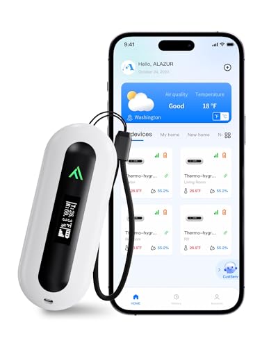 ALAZUR RV Pet Temperature Monitor - 4G Cellular Remote Monitor for Pets & Vacation Home | Instant Power Outage & Temp/Humidity Alerts | House, Server Room & RV Safety | Includes 2 Years of...