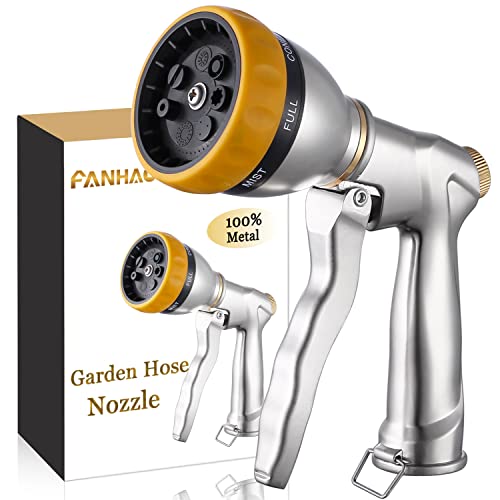 Garden Hose Nozzle Heavy Duty, 100% Metal Spray Nozzle, High Pressure