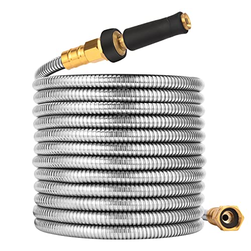 Rosy Earth 100 FT Garden Hose Expandable - 304 Stainless Steel Water Hose 100 FT