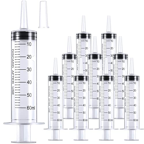 10 Pack 60ml/cc Plastic Syringe Large Syringes Tools Catheter Tip individually sealed