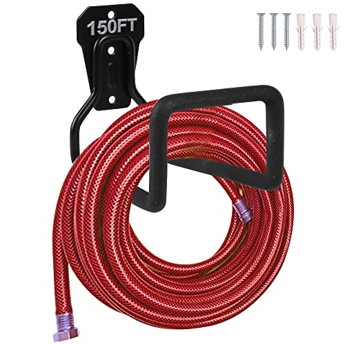 Garden Hose Holder - Heavy Duty Hose Hanger (1pc Black)
