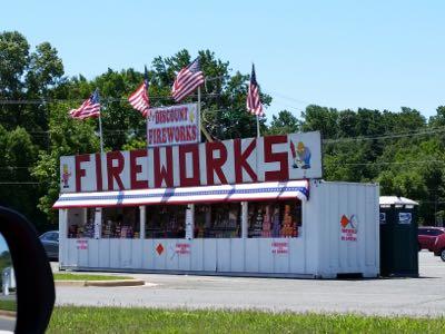 fireworks stand in rural area