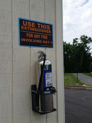 outdoor fire extinguisher for hay storage area