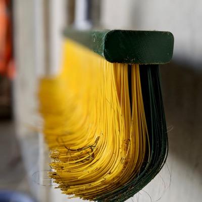 camel curved broom