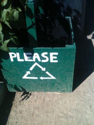 recycle bin at the barn